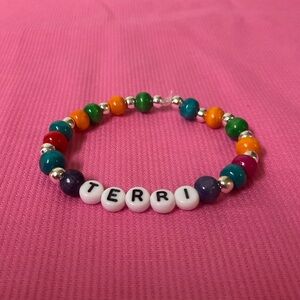 Multicolored Handmade Beaded NAME Bracelet-TERRI For Women Girls
